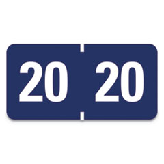 Yearly End Tab File Folder Labels, 20, 0.75 X 1.5, Dark Blue, 500/roll