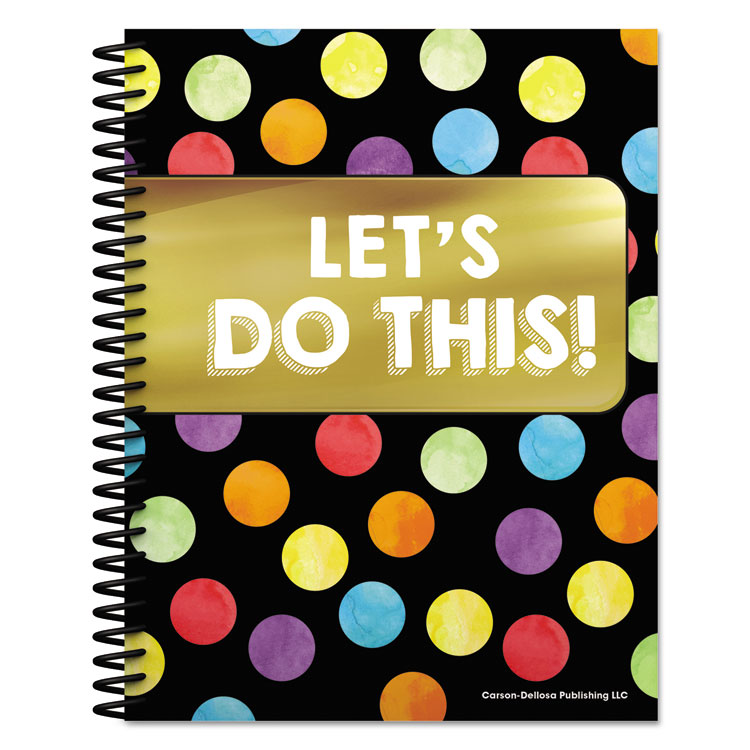 Teacher Planner, Weekly/Monthly, Two-Page Spread (seven Classes), 10.88 X 8.38, Balloon Theme, Black Cover