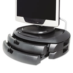 LCD STAND;W/2 DRAWERS;18X12.5X5;BLACK