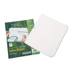 SKILCRAFT Avery Index Maker Dividers, 5-Tab, 11 x 8.5, White, 5 Sets