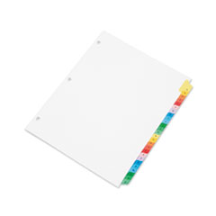 SKILCRAFT Multiple Index Sheets, 26-Tab, A to Z, 11 x 8.5, White, 1 Set