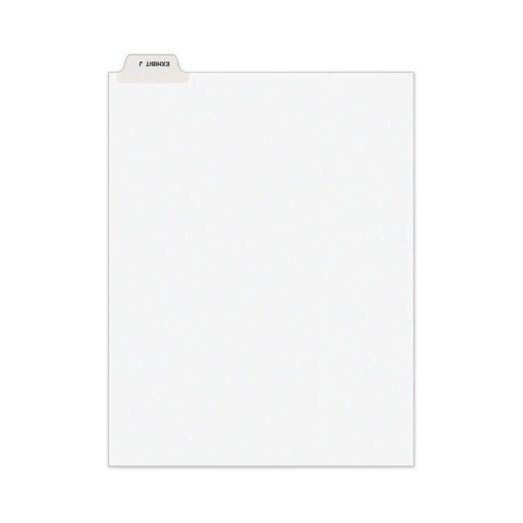 Avery-Style Preprinted Legal Bottom Tab Divider, 26-Tab, Exhibit J, 11 x 8.5, White, 25/PK