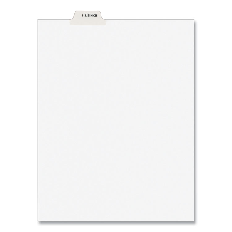 Avery-Style Preprinted Legal Bottom Tab Divider, 26-Tab, Exhibit I, 11 x 8.5, White, 25/PK
