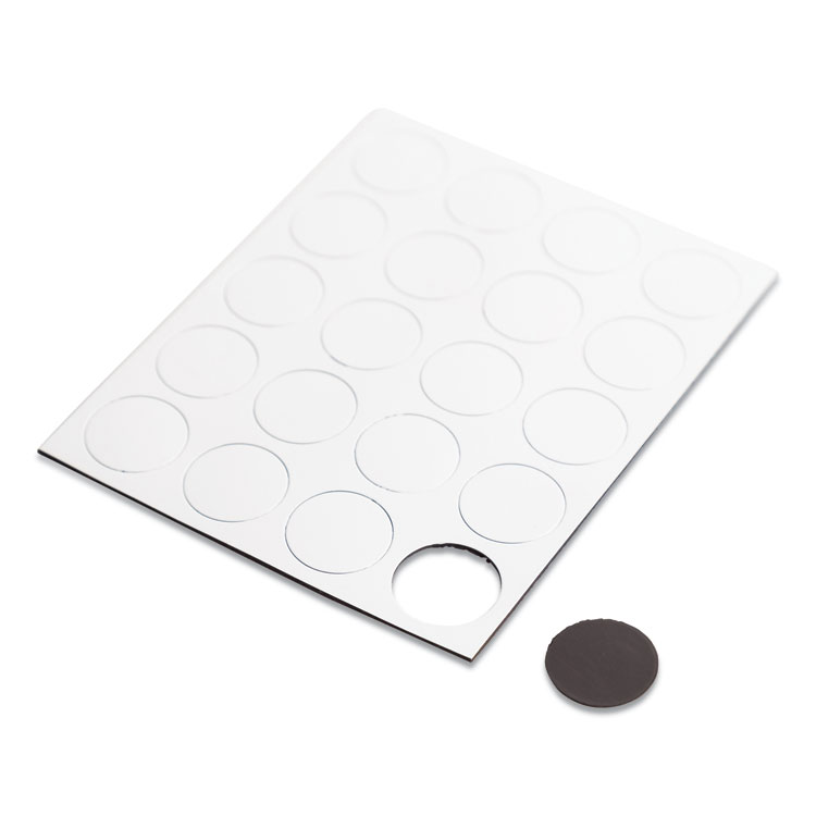 Heavy-Duty Board Magnets, Circles, White, 0.75