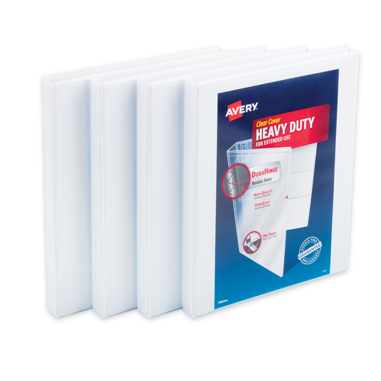Heavy-Duty Non Stick View Binder With Durahinge And Slant Rings, 3 Rings, 0.5