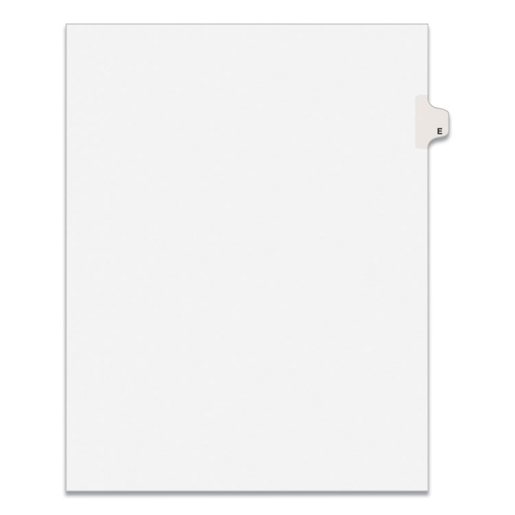 Preprinted Legal Exhibit Side Tab Index Dividers, Avery Style, 26-Tab, E, 11 X 8.5, White, 25/pack, (1405)