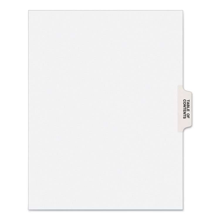 Preprinted Legal Exhibit Side Tab Index Dividers, Avery Style, 25-Tab, Table Of Contents, 11 X 8.5, White, 25/pack