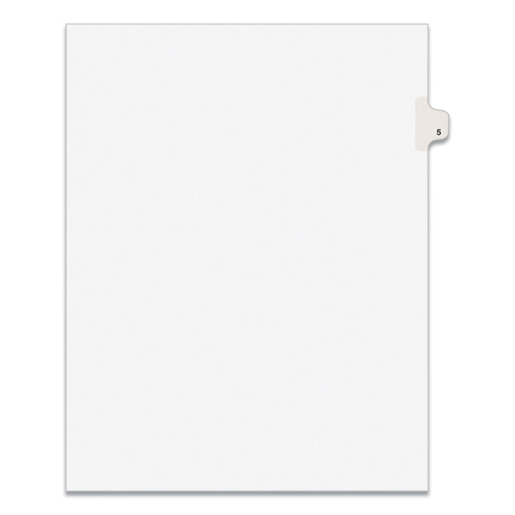 Preprinted Legal Exhibit Side Tab Index Dividers, Avery Style, 10-Tab, 5, 11 X 8.5, White, 25/pack