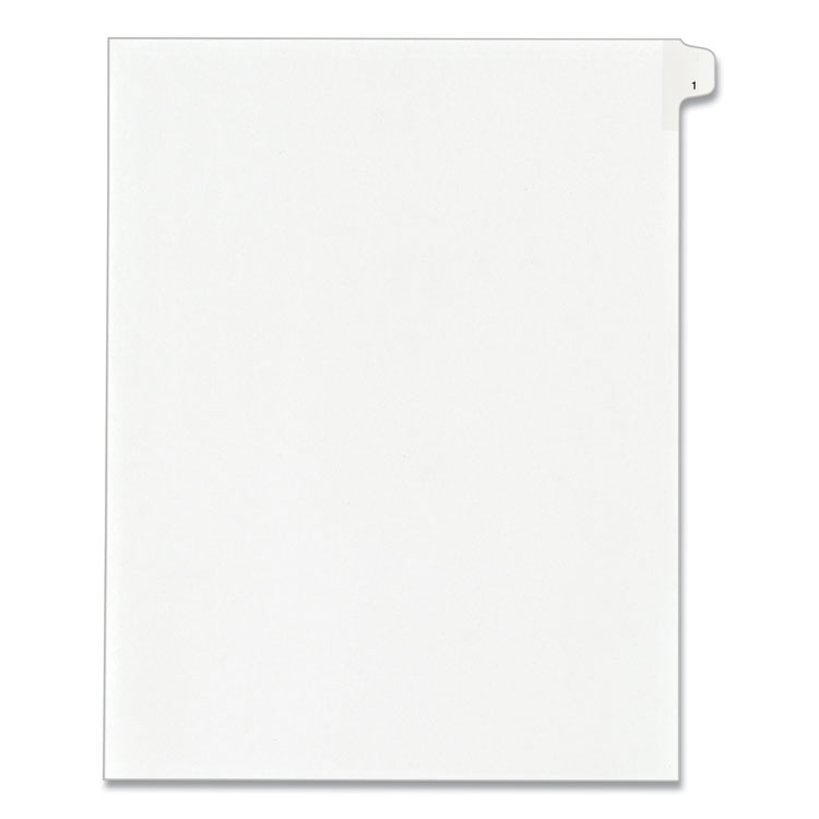 Preprinted Legal Exhibit Side Tab Index Dividers, Allstate Style, 10-Tab, 1, 11 X 8.5, White, 25/pack