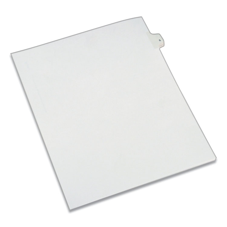 Preprinted Legal Exhibit Side Tab Index Dividers, Allstate Style, 10-Tab, 5, 11 X 8.5, White, 25/pack
