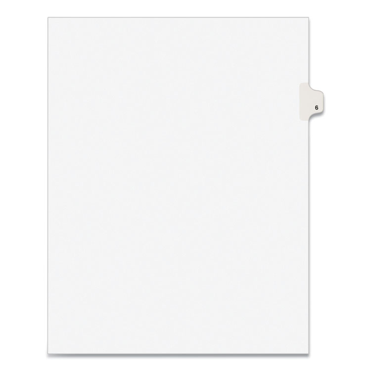 Preprinted Legal Exhibit Side Tab Index Dividers, Avery Style, 10-Tab, 6, 11 X 8.5, White, 25/pack