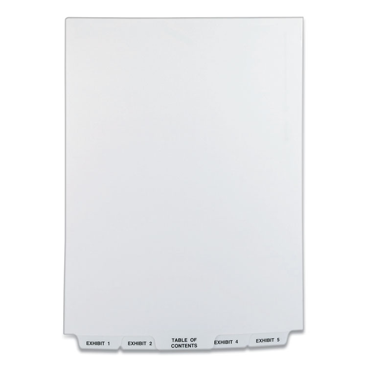 Preprinted Legal Exhibit Bottom Tab Index Dividers, Avery Style, 26-Tab, Exhibit 1 To Exhibit 25, 11 X 8.5, White, 1 Set