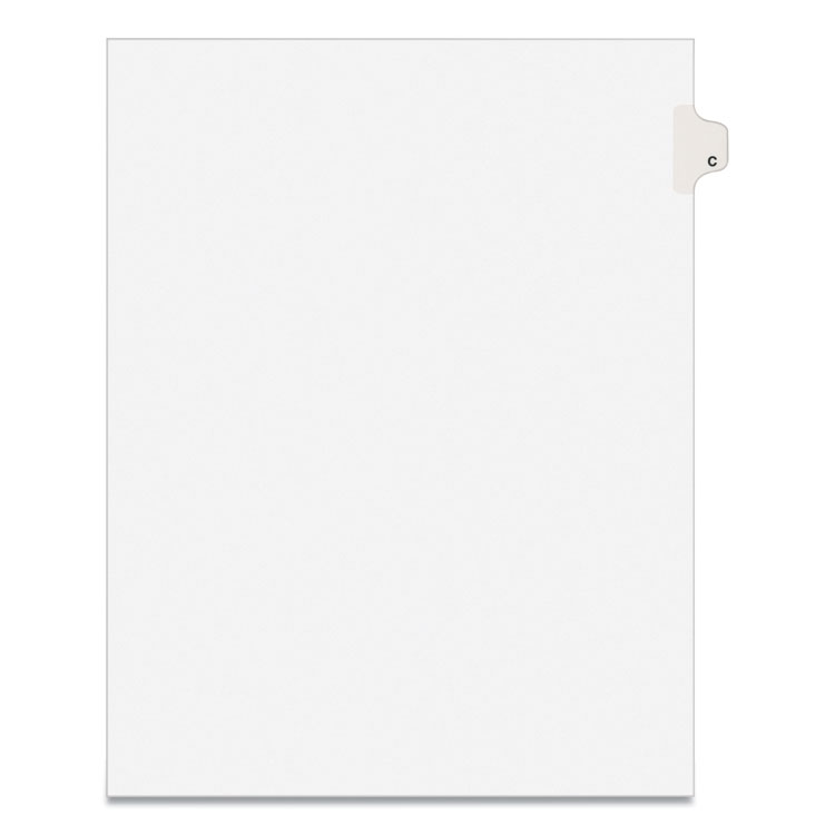 Preprinted Legal Exhibit Side Tab Index Dividers, Avery Style, 26-Tab, C, 11 X 8.5, White, 25/pack, (1403)