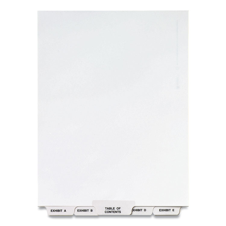 Preprinted Legal Exhibit Bottom Tab Index Dividers, Avery Style, 27-Tab, Exhibit A To Exhibit Z, 11 X 8.5, White, 1 Set