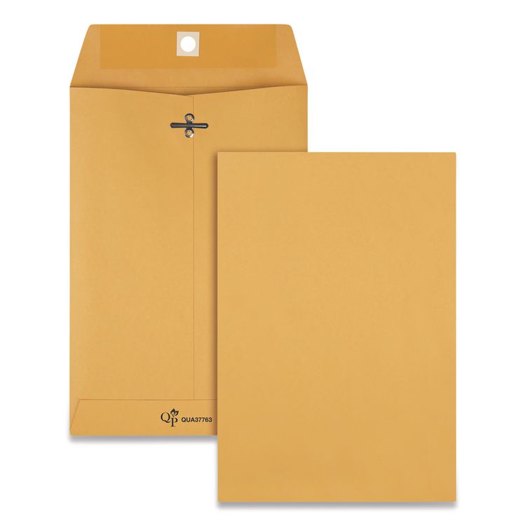 Clasp Envelope, 32 lb Bond Weight Kraft, #1 3/4, Square Flap, Clasp/Gummed Closure, 6.5 x 9.5, Brown Kraft, 100/Box
