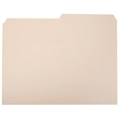 SKILCRAFT Manila File Folder, 1/2-Cut Tabs: Assorted, Letter Size, 0.75
