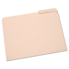 SKILCRAFT Manila File Folder, 1/3-Cut Tabs: Assorted, Letter Size, 0.75