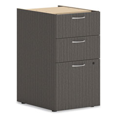 Mod Support Pedestal, Left Or Right, 3-Drawers: Box/box/file, Legal/letter, Slate Teak, 15