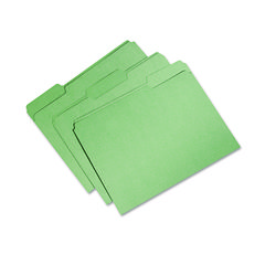 SKILCRAFT Recycled File Folders, 1/3-Cut 1-Ply Tabs: Assorted, Letter, 0.75