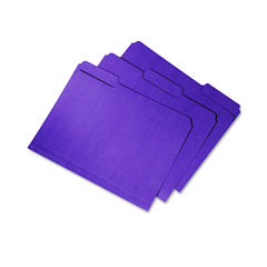 SKILCRAFT Recycled File Folders, 1/3-Cut 2-Ply Tabs: Assorted, Letter Size, 0.75