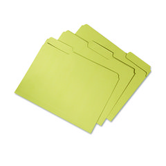 SKILCRAFT Recycled File Folders, 1/3-Cut 2-Ply Tabs: Assorted, Letter Size, 0.75