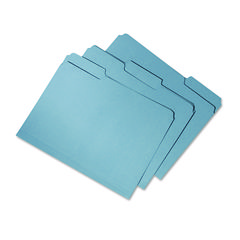 SKILCRAFT Recycled File Folders, 1/3-Cut 2-Ply Tabs: Assorted, Letter Size, 0.75