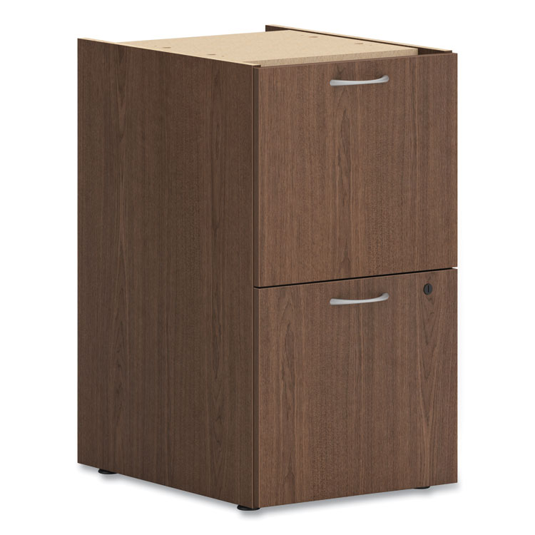 Mod Support Pedestal, Left Or Right, 2 Legal/letter-Size File Drawers, Sepia Walnut, 15