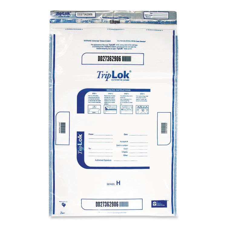 Deposit Bag, Plastic, 12 X 16, Clear, 100/pack