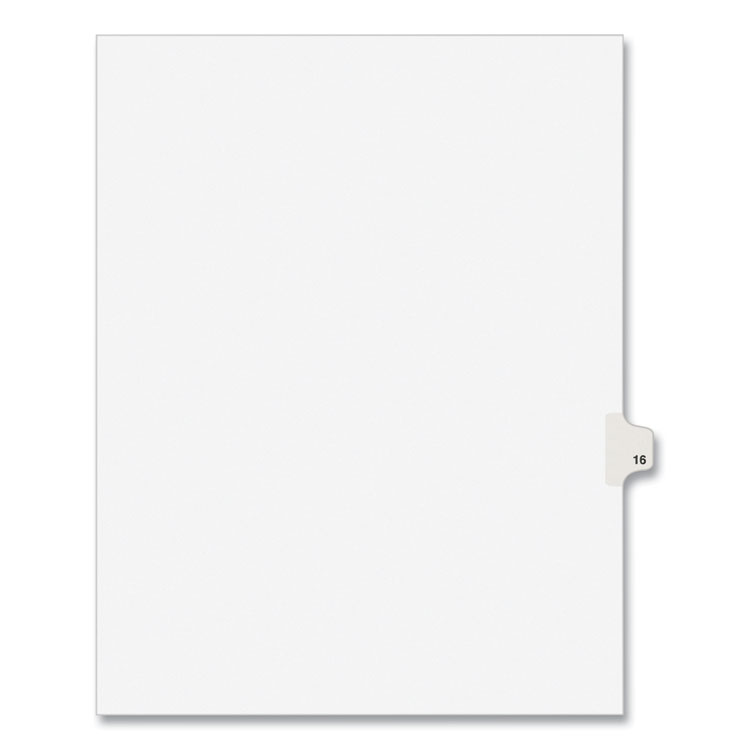 Preprinted Legal Exhibit Side Tab Index Dividers, Avery Style, 10-Tab, 16, 11 X 8.5, White, 25/pack, (1016)