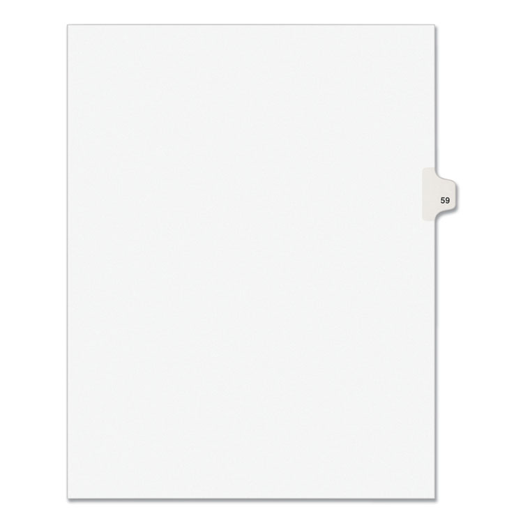 Preprinted Legal Exhibit Side Tab Index Dividers, Avery Style, 10-Tab, 59, 11 X 8.5, White, 25/pack, (1059)