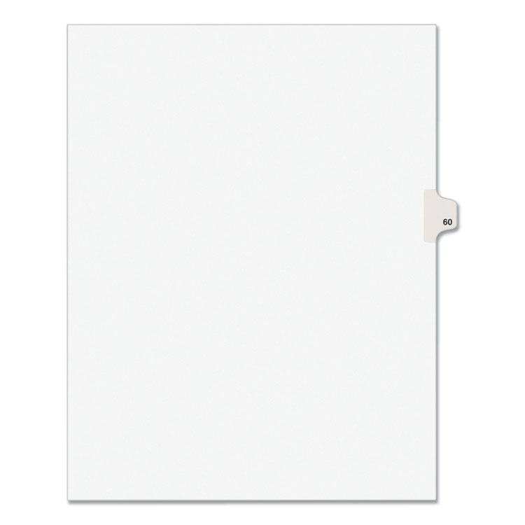 Preprinted Legal Exhibit Side Tab Index Dividers, Avery Style, 10-Tab, 60, 11 X 8.5, White, 25/pack, (1060)