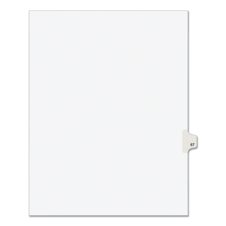 Preprinted Legal Exhibit Side Tab Index Dividers, Avery Style, 10-Tab, 67, 11 X 8.5, White, 25/pack, (1067)