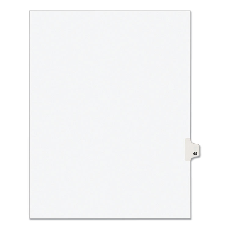 Preprinted Legal Exhibit Side Tab Index Dividers, Avery Style, 10-Tab, 68, 11 X 8.5, White, 25/pack, (1068)