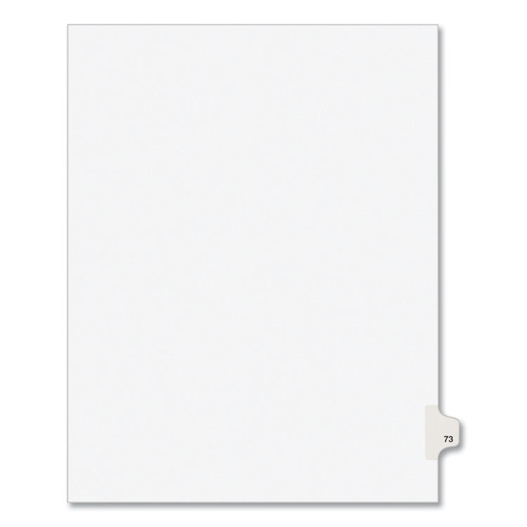 Preprinted Legal Exhibit Side Tab Index Dividers, Avery Style, 10-Tab, 73, 11 X 8.5, White, 25/pack, (1073)
