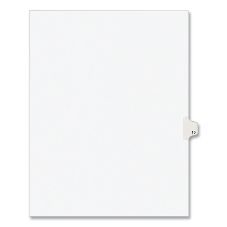 Preprinted Legal Exhibit Side Tab Index Dividers, Avery Style, 10-Tab, 15, 11 X 8.5, White, 25/pack