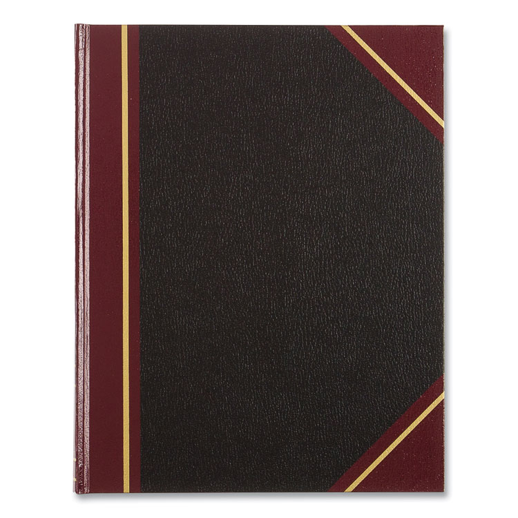 Texthide Eye-Ease Record Book, Black/burgundy/gold Cover, 10.38 X 8.38 Sheets, 150 Sheets/book