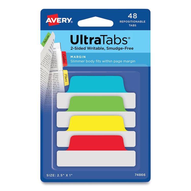 Ultra Tabs Repositionable Tabs, Margin Tabs: 2.5