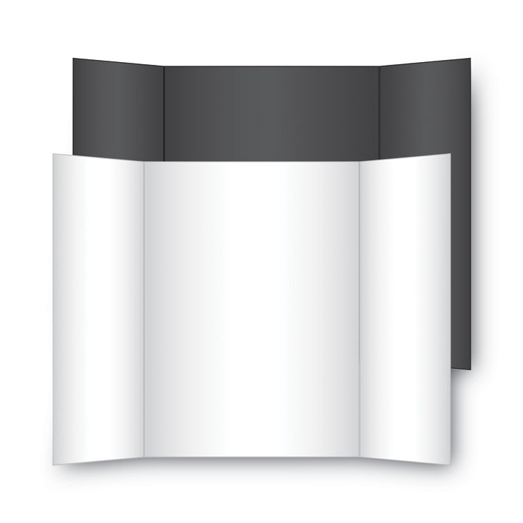 Two Cool Tri-Fold Poster Board, 36 X 48, Black/white, 6/carton