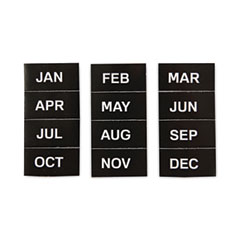 Interchangeable Magnetic Board Accessories, Months of Year, Black/White, 2