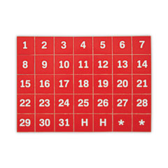 Interchangeable Magnetic Board Accessories, Calendar Dates, Red/White, 1