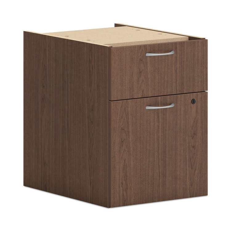Mod Support Pedestal, Left or Right, 2-Drawers: Box/File, Legal/Letter, Sepia Walnut, 15