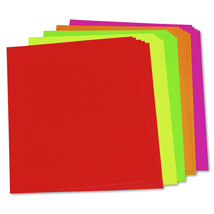 Neon Color Poster Board, 22 X 28, Lemon, Lime, Orange, Pink, Red, 25/carton