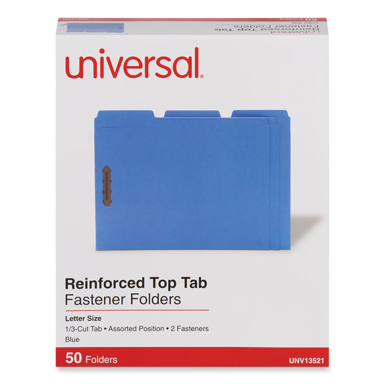 Deluxe Reinforced Top Tab Fastener Folders, 0.75