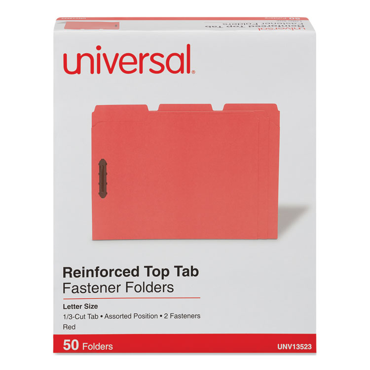 Deluxe Reinforced Top Tab Fastener Folders, 0.75