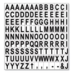 Interchangeable Magnetic Board Accessories, Letters, Black, 0,75