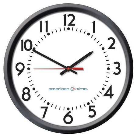 CLOCK BLACK CASE ANALOG 12 HR FORMAT
