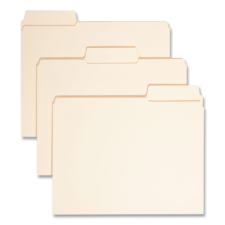 SuperTab Reinforced Guide Height Top Tab Folders, 1/3-Cut Tabs: Assorted, Letter Size, 0.75
