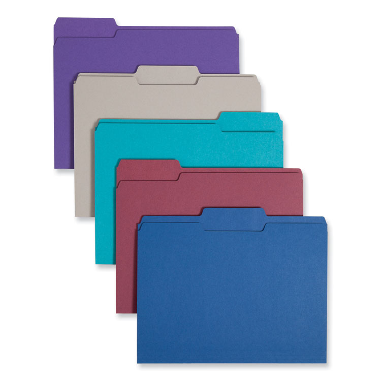Colored File Folders, 1/3-Cut Tabs: Assorted, Letter Size, 0.75