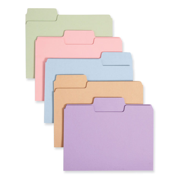 SuperTab Colored File Folders, 1/3-Cut Tabs: Assorted, Letter Size, 0.75