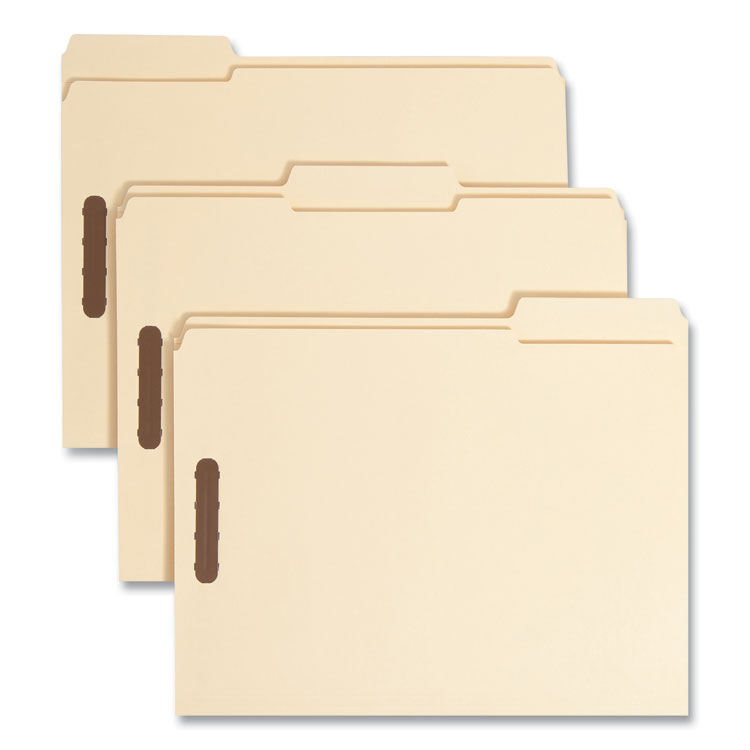 Recycled Top Tab Fastener Folders, 1/3-Cut Tabs: Assorted, 0.75